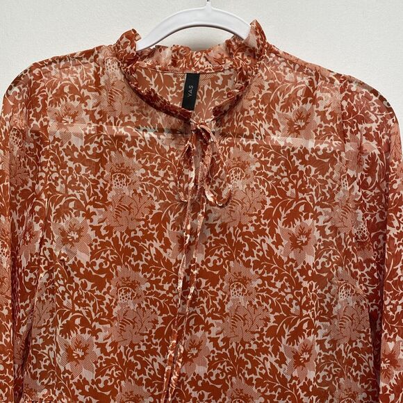 Y.A.S Yasdamask Long Sleeve Tunic Floral Boho Hippie Babydoll Dress - Size Small - Picture 6 of 10